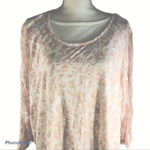 cj banks layered/lined 3X sheer blouse NWT